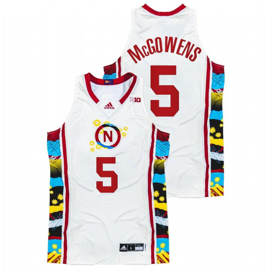 Bryce McGowens 5 Nebraska Cornhuskers 2022 Honoring Black Excellence Sunflower BHM Men Jersey - White