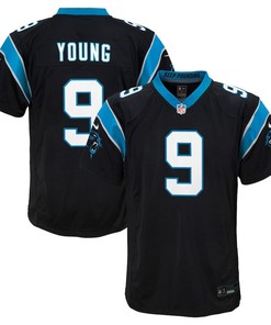 Bryce Young 9 Carolina Panthers Youth 2023 Draft First Round Pick Game Jersey - Black