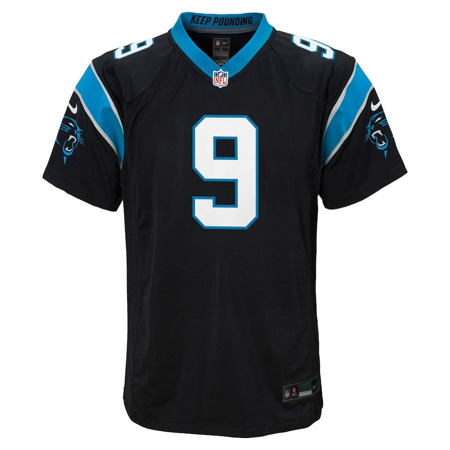 Bryce Young 9 Carolina Panthers Youth 2023 Draft First Round Pick Game Jersey - Black