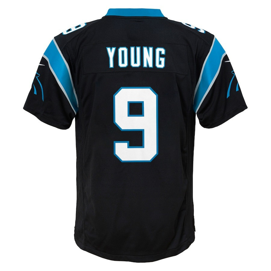 Bryce Young 9 Carolina Panthers Youth 2023 Draft First Round Pick Game Jersey - Black