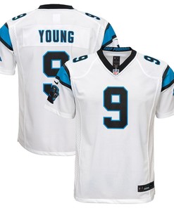 Bryce Young 9 Carolina Panthers Youth 2023 Draft First Round Pick Game Jersey - White