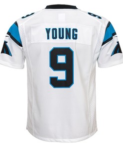 Bryce Young 9 Carolina Panthers Youth 2023 Draft First Round Pick Game Jersey - White