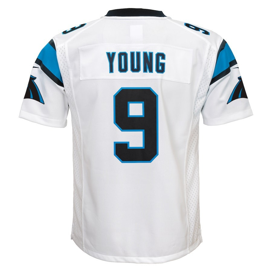 Bryce Young 9 Carolina Panthers Youth 2023 Draft First Round Pick Game Jersey - White