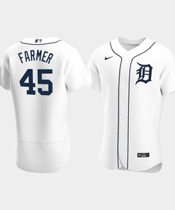 Buck Farmer 45 Detroit Tigers White Home Jersey