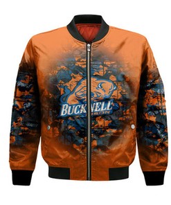 Bucknell Bison Bomber Jacket Camouflage Vintage  - NCAA