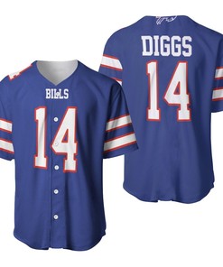 Buffalo Bill Stefon Diggs 14 2020 Nfl Blue Jersey Inspired Style Baseball Jersey