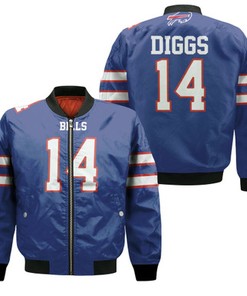Buffalo Bill Stefon Diggs 14 2020 Nfl Blue Jersey Inspired Style Bomber Jacket