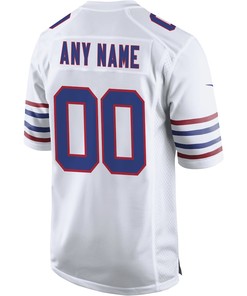 Buffalo Bills 00 Alternate Custom Game Jersey - White