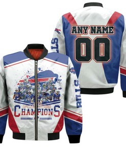 Buffalo Bills 2020 AFC East Divison Champions NFL Gift With Custom Name Number For Bills Fans Bomber Jacket