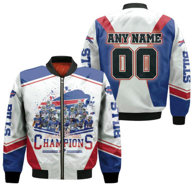 Buffalo Bills 2020 AFC East Divison Champions NFL Gift With Custom Name Number For Bills Fans Bomber Jacket