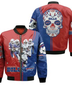 Buffalo Bills 2020 Afc East Division Champions Poco Loco Skull Bomber Jacket Model 593