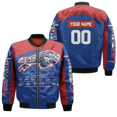 Buffalo Bills 2020 Afc East Division Champs 60Th Anniversary Legend With Sign Personalized Bomber Jacket Model 599