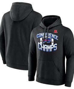 Buffalo Bills 2022 AFC Conference Champions Icon Bold Pullover Hoodie - Black