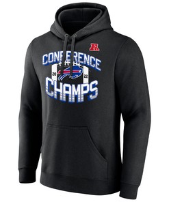 Buffalo Bills 2022 AFC Conference Champions Icon Bold Pullover Hoodie - Black