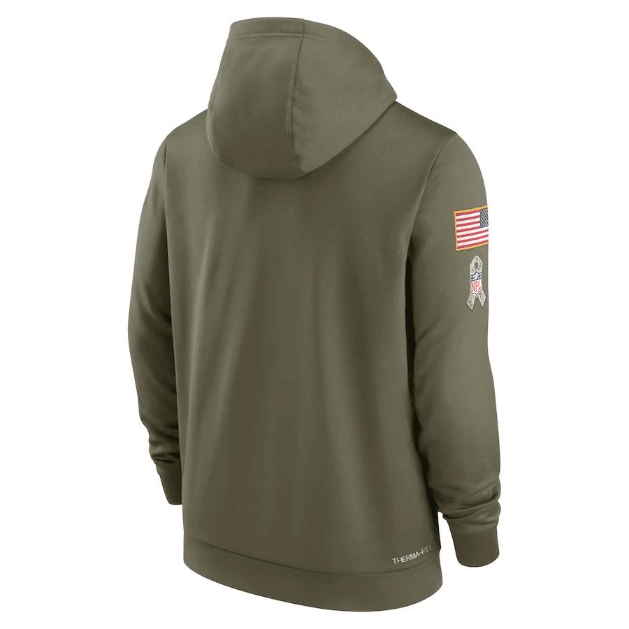 Buffalo Bills 2022 Salute to Service Therma Performance Pullover Hoodie - Olive, Men