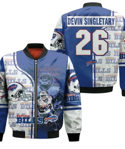 Buffalo Bills 26 Devin Singletary Afc East 2020 Bomber Jacket Model 609