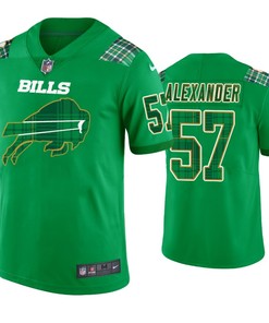 Buffalo Bills #57 Lorenzo Alexander Kelly Green St. Patricks Day Jersey - Men