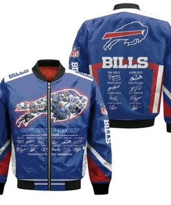 Buffalo Bills 60Th Anniversary 1960 - 2020 Best Players All Time Signature Signed 2020 Nfl Season Bomber Jacket Model 620