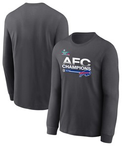 Buffalo Bills AFC Champions Locker Room Trophy Collection Dark Heather Sweatshirt