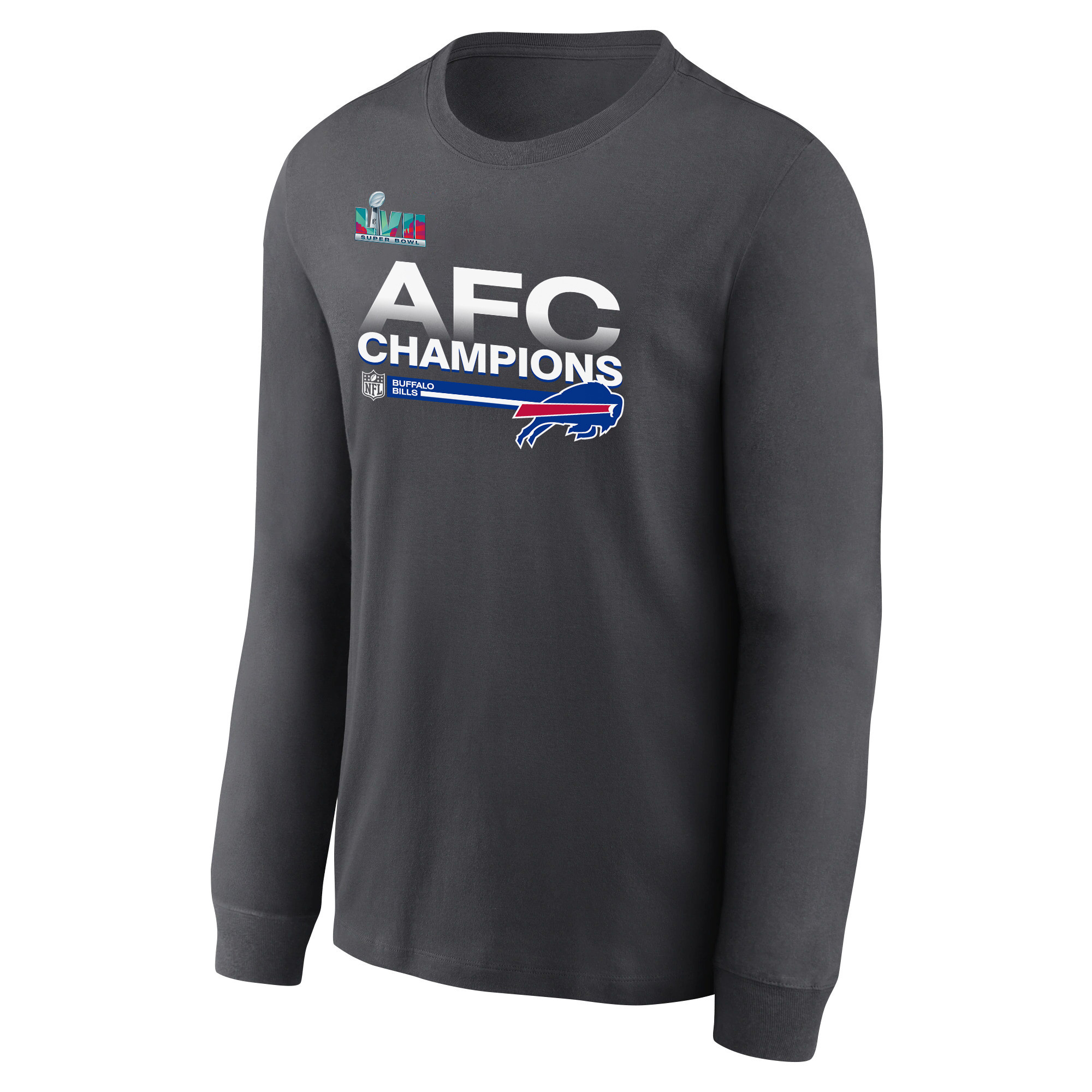 Buffalo Bills AFC Champions Locker Room Trophy Collection Dark Heather Sweatshirt