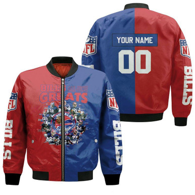 Buffalo Bills All Time Greats Players Of All Time 2020 NFL Season Personalized Bomber Jacket