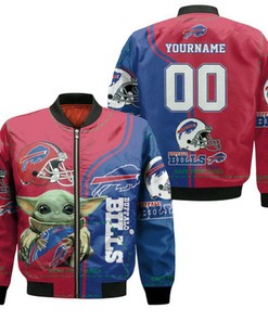 Buffalo Bills Baby Yoda The Mandalorian Personalized Bomber Jacket