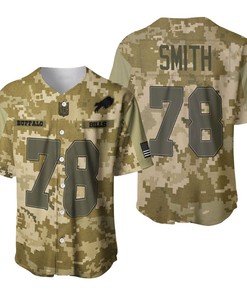 Buffalo Bills Bruce Smith #78 Great Player Nfl American Football Team Logo Camouflage 3d Designed Allover Gift For Bills Fans Baseball Jersey