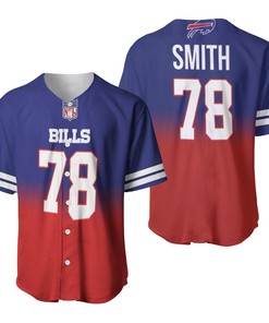 Buffalo Bills Bruce Smith #78 Great Player Nfl American Football Team Royal Color Crash 3d Designed Allover Gift For Bills Fans Baseball Jersey