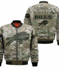 Buffalo Bills Camo Pattern 3D Bomber Jacket Model 682