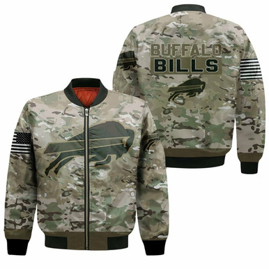 Buffalo Bills Camo Pattern 3D Bomber Jacket Model 682