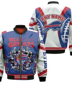 Buffalo Bills Champions Bills All-Time Greats NFL Gift With Custom Name For Bills Fans Bomber Jacket