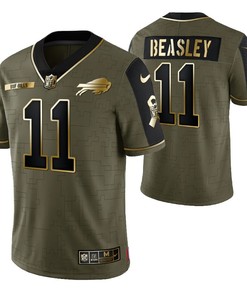 Buffalo Bills Cole Beasley 11 2021 Nfl Golden Brandedition Olive Jersey Gift For Bills Fans
