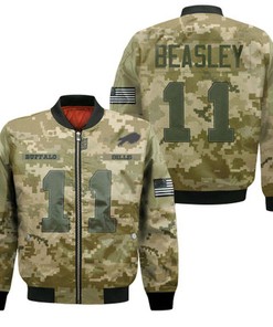 Buffalo Bills Cole Beasley #11 Great Player NFL American Football Team Logo Camouflage Gift For Bills Fans Bomber Jacket