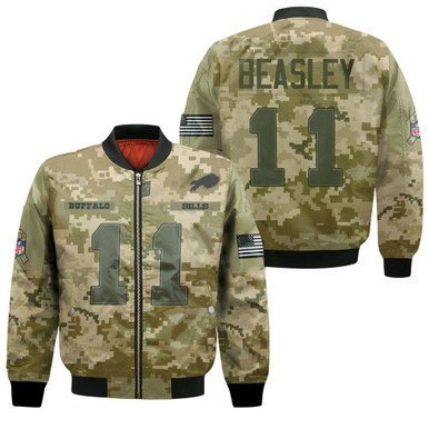 Buffalo Bills Cole Beasley #11 Great Player NFL American Football Team Logo Camouflage Gift For Bills Fans Bomber Jacket