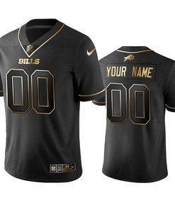 Buffalo Bills Custom Black Golden Brandedition Nfl 100 Year Anniversary Jersey