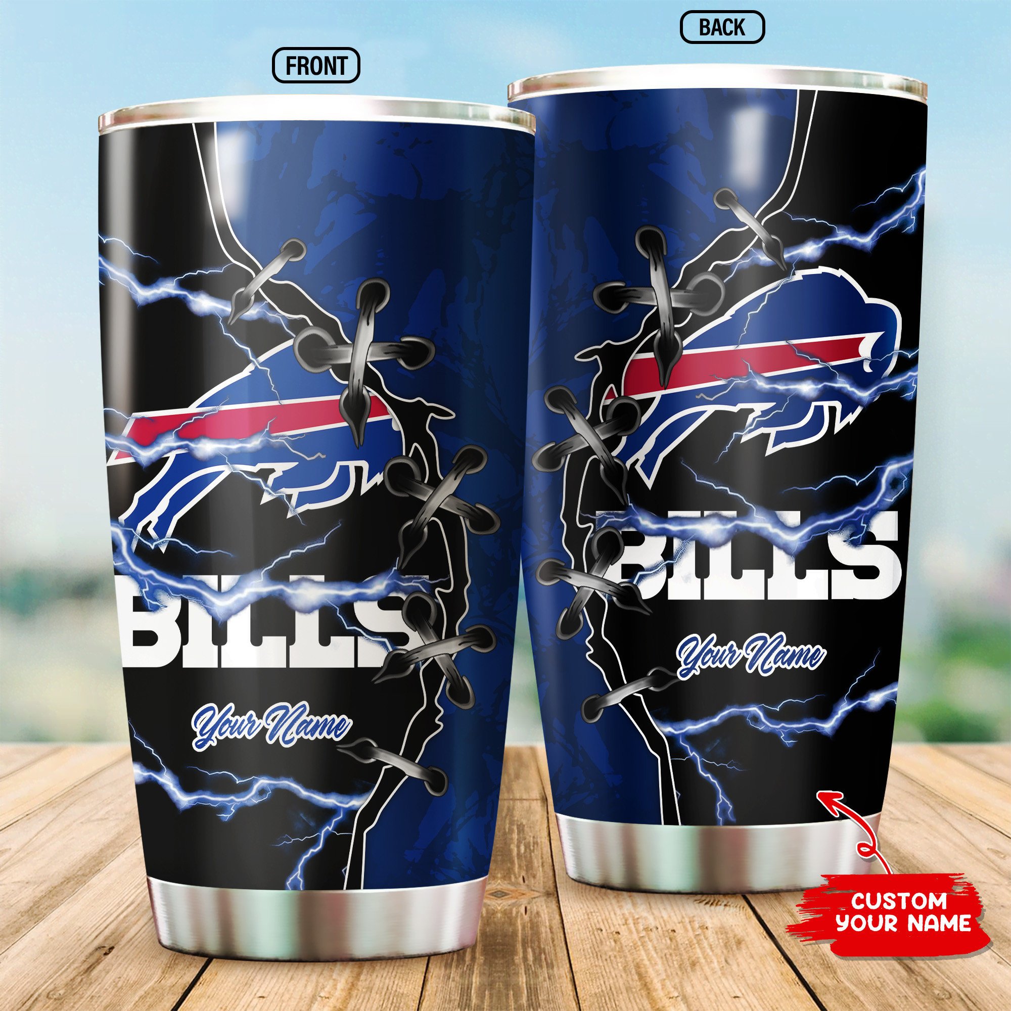 Buffalo Bills Custom Name Tumbler - Customized Buffalo Bills Tumbler