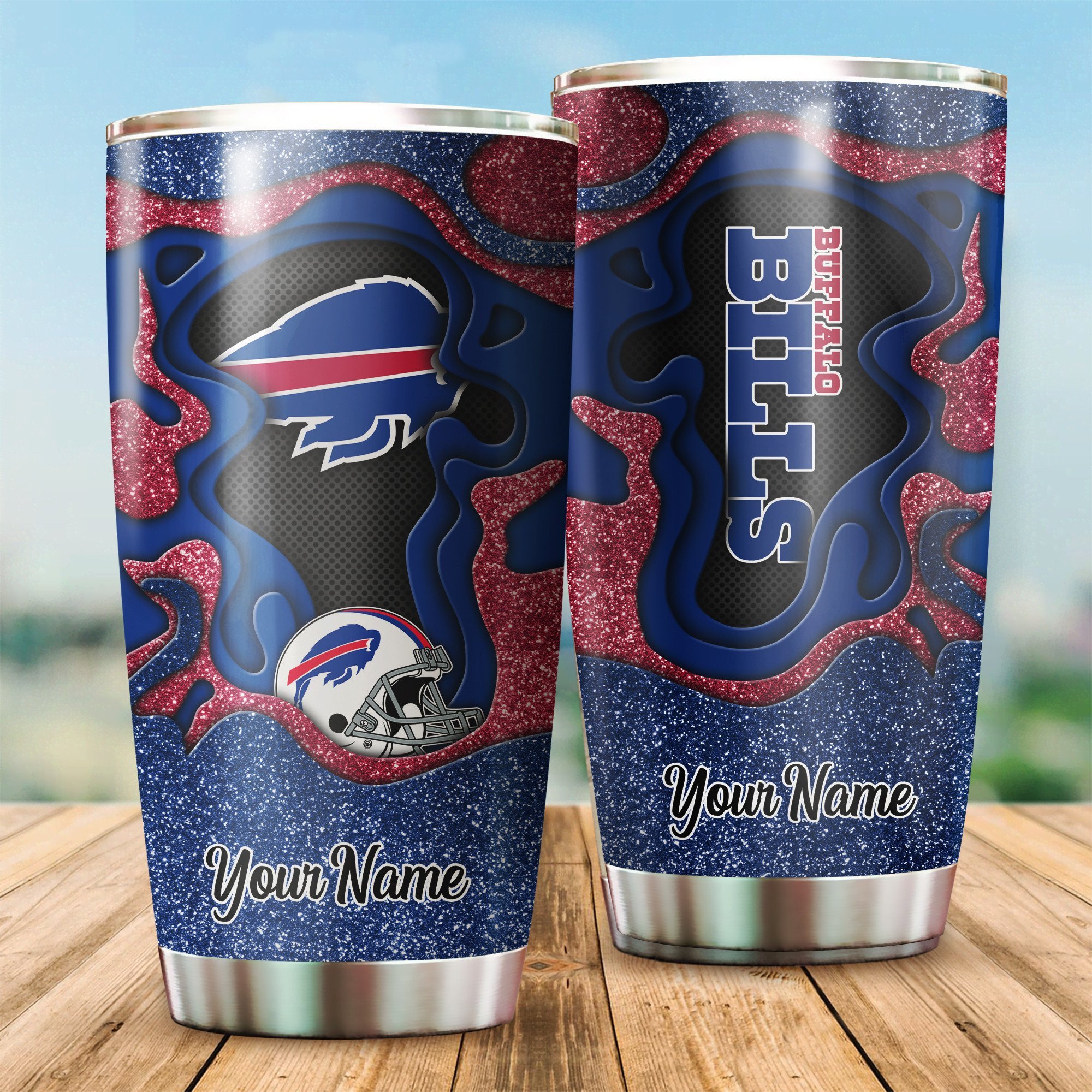 Buffalo Bills Custom Name Tumbler - Customized Buffalo Bills Tumbler