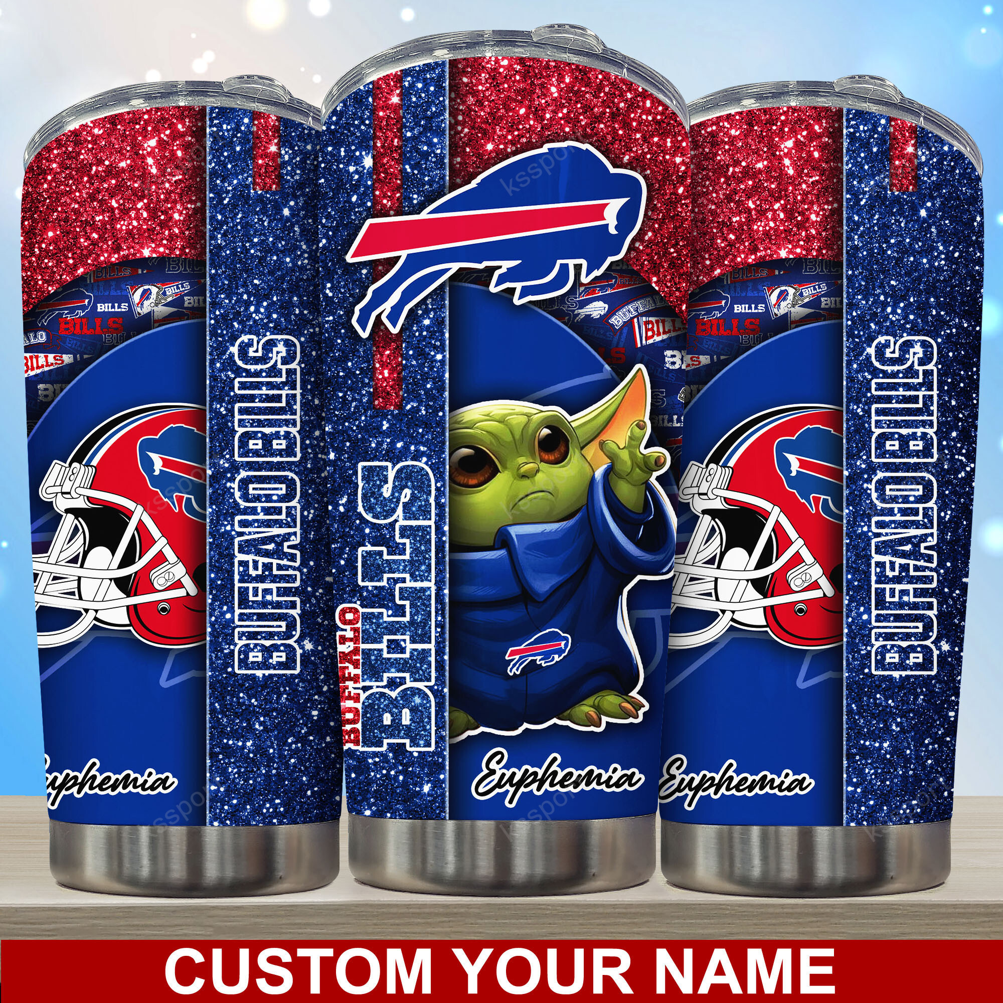 Buffalo Bills Custom Name Tumbler - Customized Buffalo Bills Tumbler
