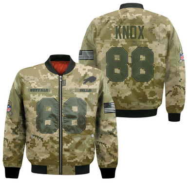 Buffalo Bills Dawson Knox #88 Great Player NFL American Football Team Logo Camouflage Gift For Bills Fans Bomber Jacket
