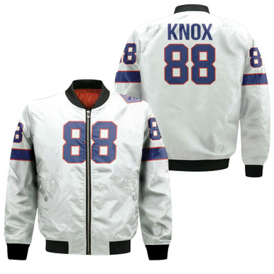 Buffalo Bills Dawson Knox #88 Great Player NFL American Football Team White Vintage Gift For Bills Fans Bomber Jacket