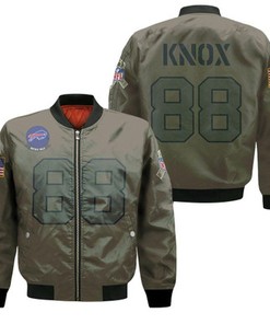 Buffalo Bills Dawson Knox #88 NFL Great Player Camo 2019 Salute To Service Custom Gift For Bills Fans Bomber Jacket