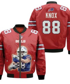 Buffalo Bills Dawson Knox 88 NFL Legendary Captain Leader Red Gift For Bills Fans Bomber Jacket