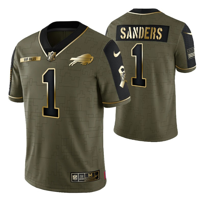 Buffalo Bills Emmanuel Sanders 1 2021 Nfl Golden Brandedition Olive Jersey Gift For Bills Fans