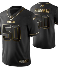 Buffalo Bills Gregory Rousseau 50 2021 Nfl Golden Brandedition Black Jersey Gift For Bills Fans