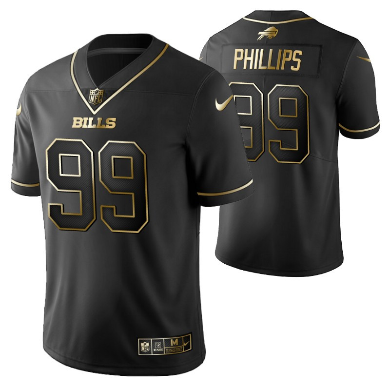 Buffalo Bills Harrison Phillips 99 2021 Nfl Golden Brandedition Black Jersey Gift For Bills Fans