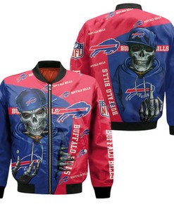 Buffalo Bills Hip Hop Skull 3D Jersey Bomber Jacket
