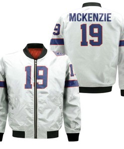 Buffalo Bills Isaiah McKenzie #19 Great Player NFL American Football Team White Vintage Gift For Bills Fans Bomber Jacket