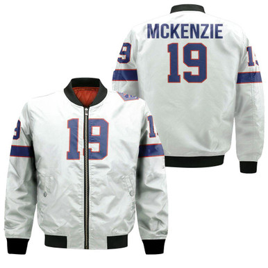 Buffalo Bills Isaiah McKenzie #19 Great Player NFL American Football Team White Vintage Gift For Bills Fans Bomber Jacket