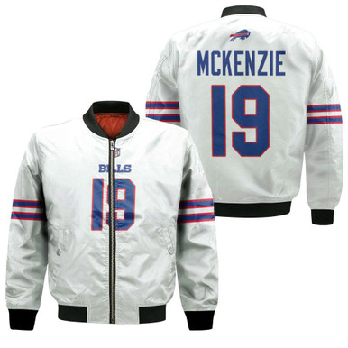 Buffalo Bills Isaiah McKenzie #19 NFL Great Player American Football Team Game White Gift For Bills Fans Bomber Jacket