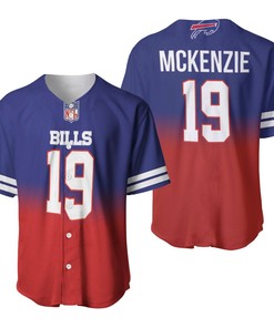 Buffalo Bills Isaiah Mckenzie #19 Great Player Nfl American Football Team Royal Color Crash 3d Designed Allover Gift For Bills Fans Baseball Jersey